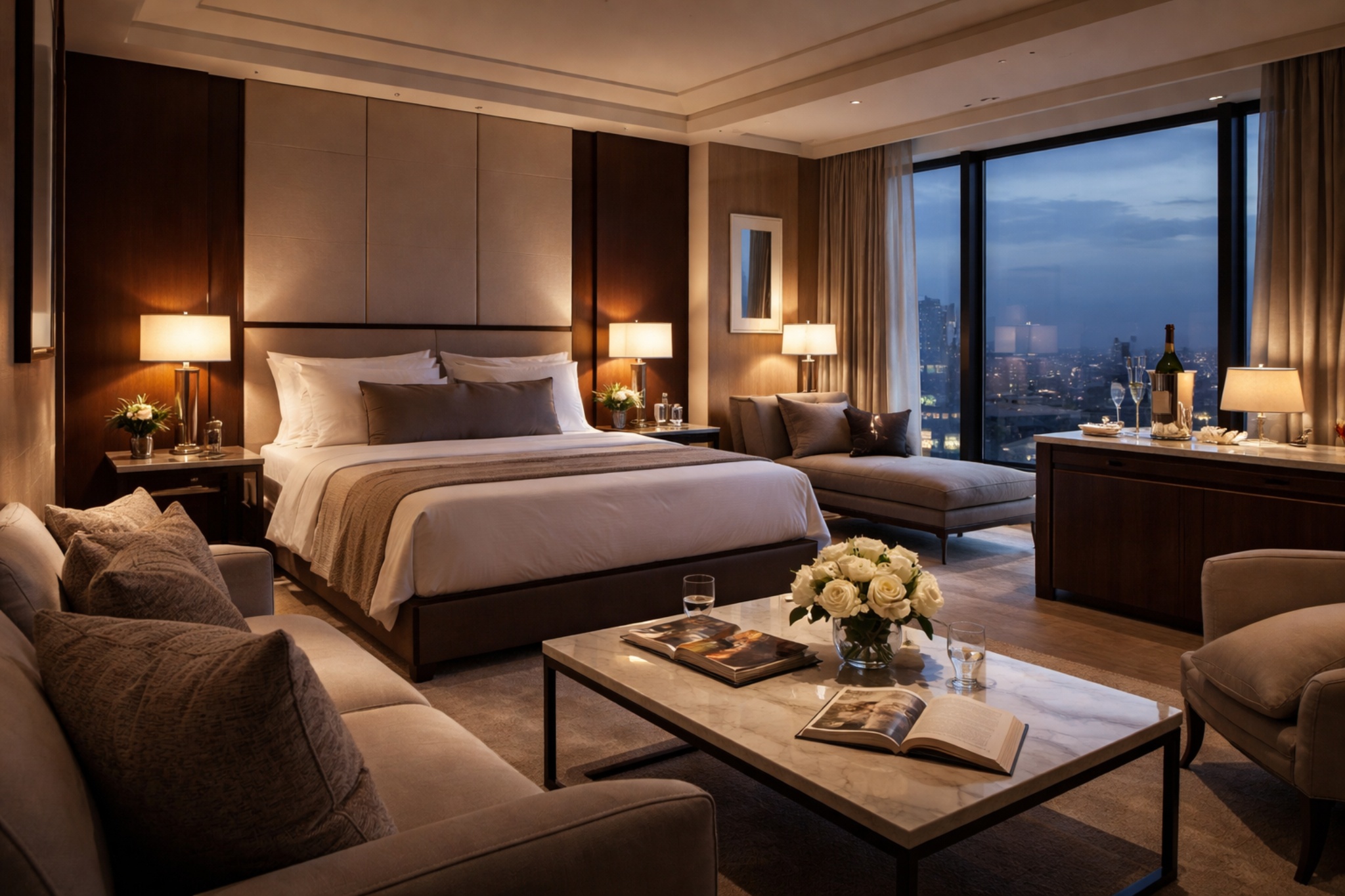 Premium in-room hospitality concept representing a controlled and superior Tokyo night