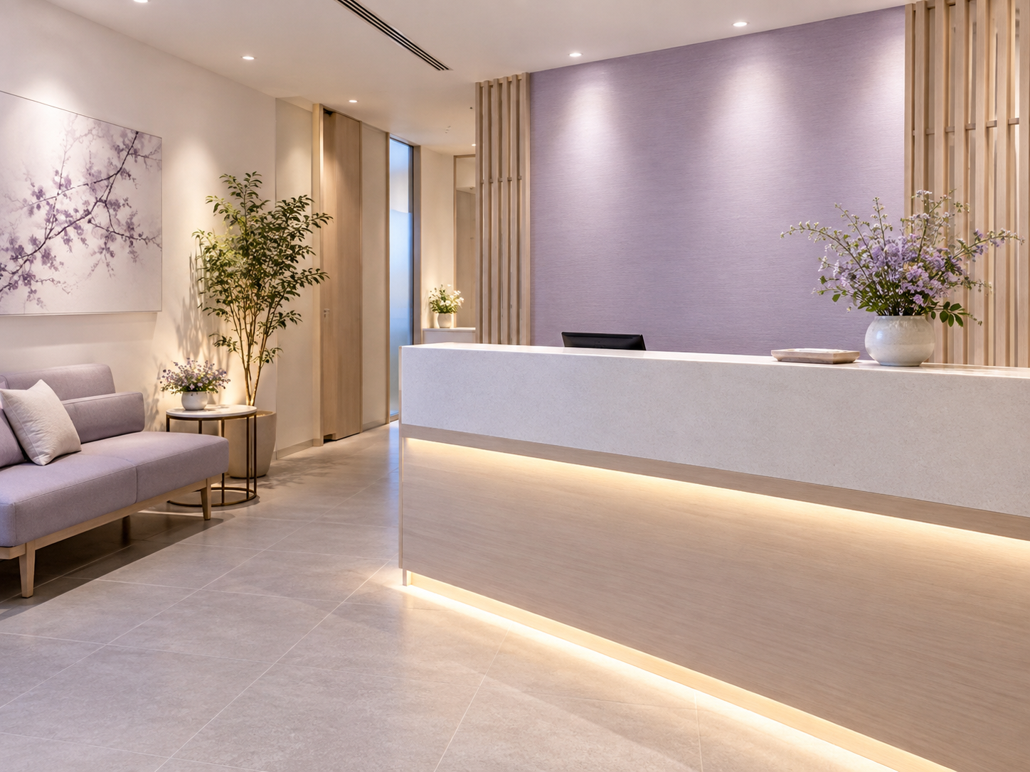 A discreet private reception area in Tokyo